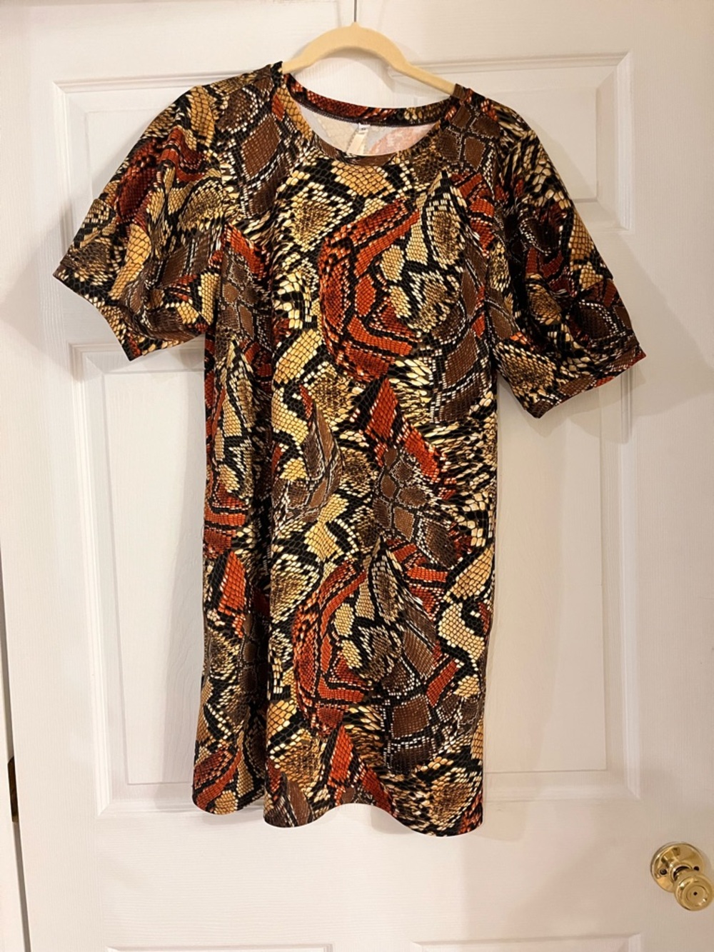 Uncle Frank reptile printed balloon puff sleeve mini dress women’s small